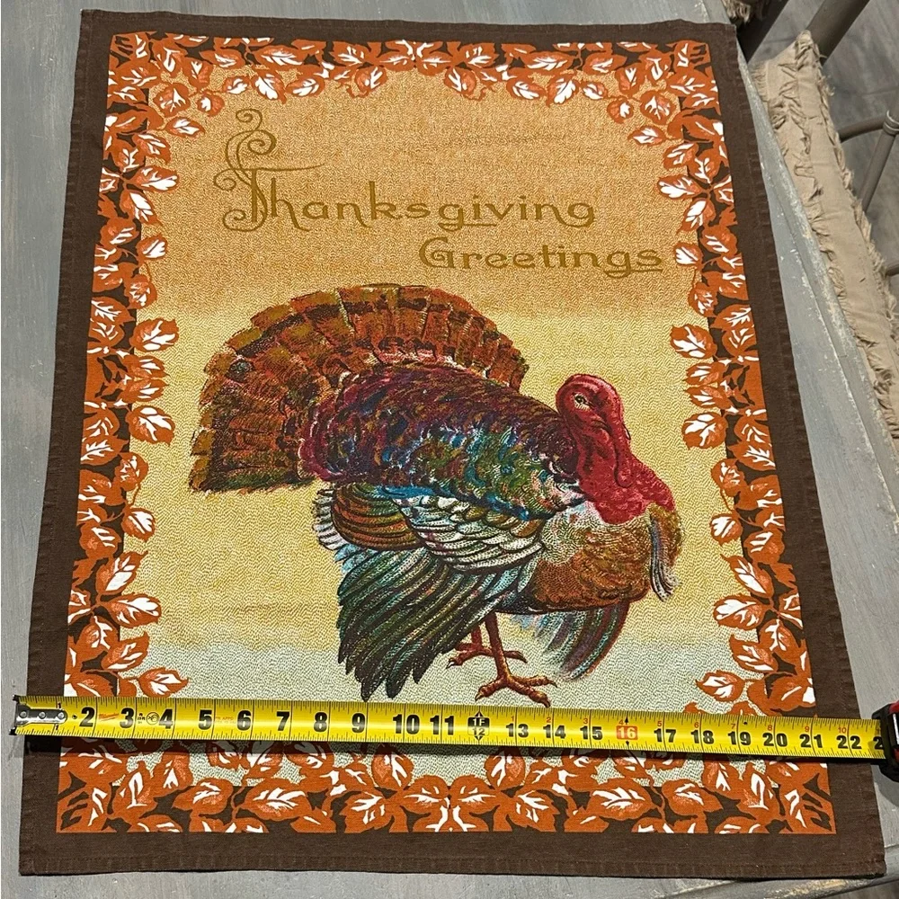 Williams Sonoma Vintage Thanksgiving Greetings Decor Set of Two
